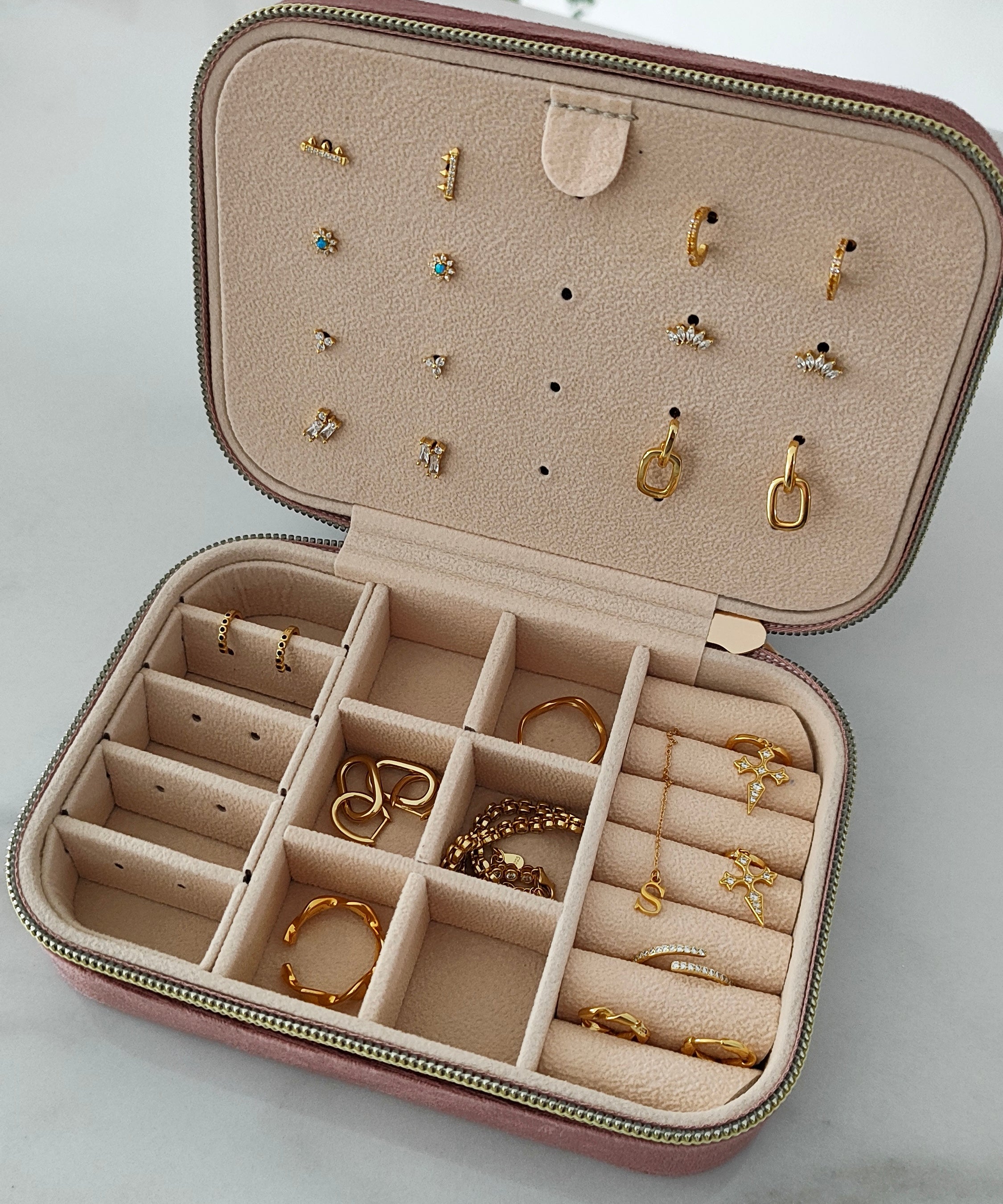 VELVET JEWELRY BOX - rectangle & gray