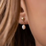 HEART PEARL studs