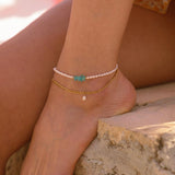 THEA anklet - single pearl