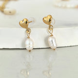 HEART PEARL studs