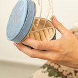 VELVET JEWELRY BOX - round & pink