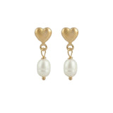 HEART PEARL studs