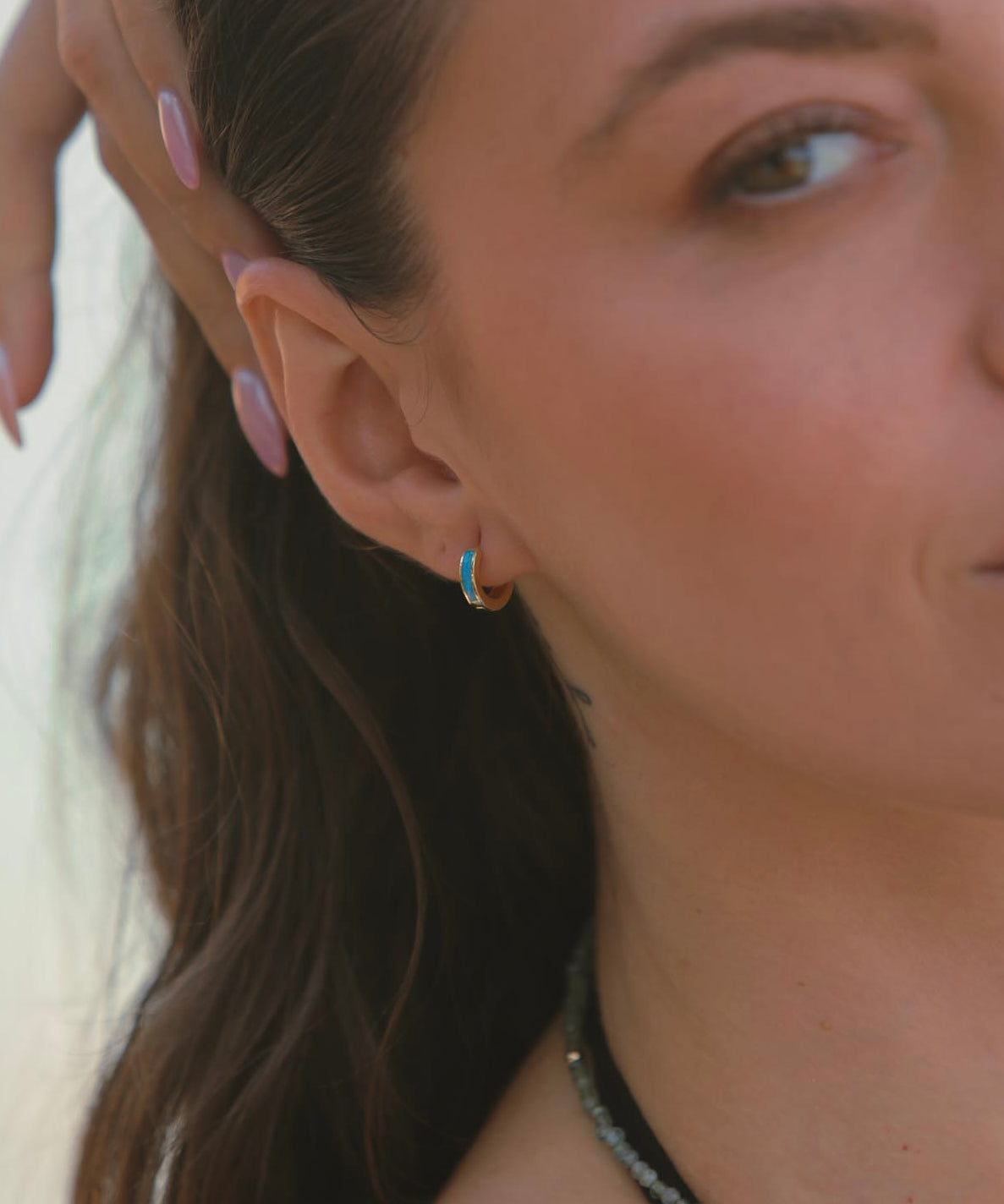 CARLA hoops - turquoise