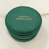 VELVET JEWELRY BOX - round & green