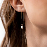 THREADER PEARL drop earring