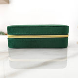 VELVET JEWELRY BOX - rectangle & green