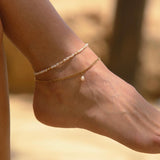 THEA anklet - single pearl