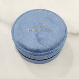 VELVET JEWELRY BOX - round & light blue