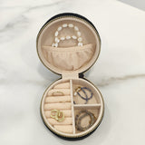 VELVET JEWELRY BOX - round & black