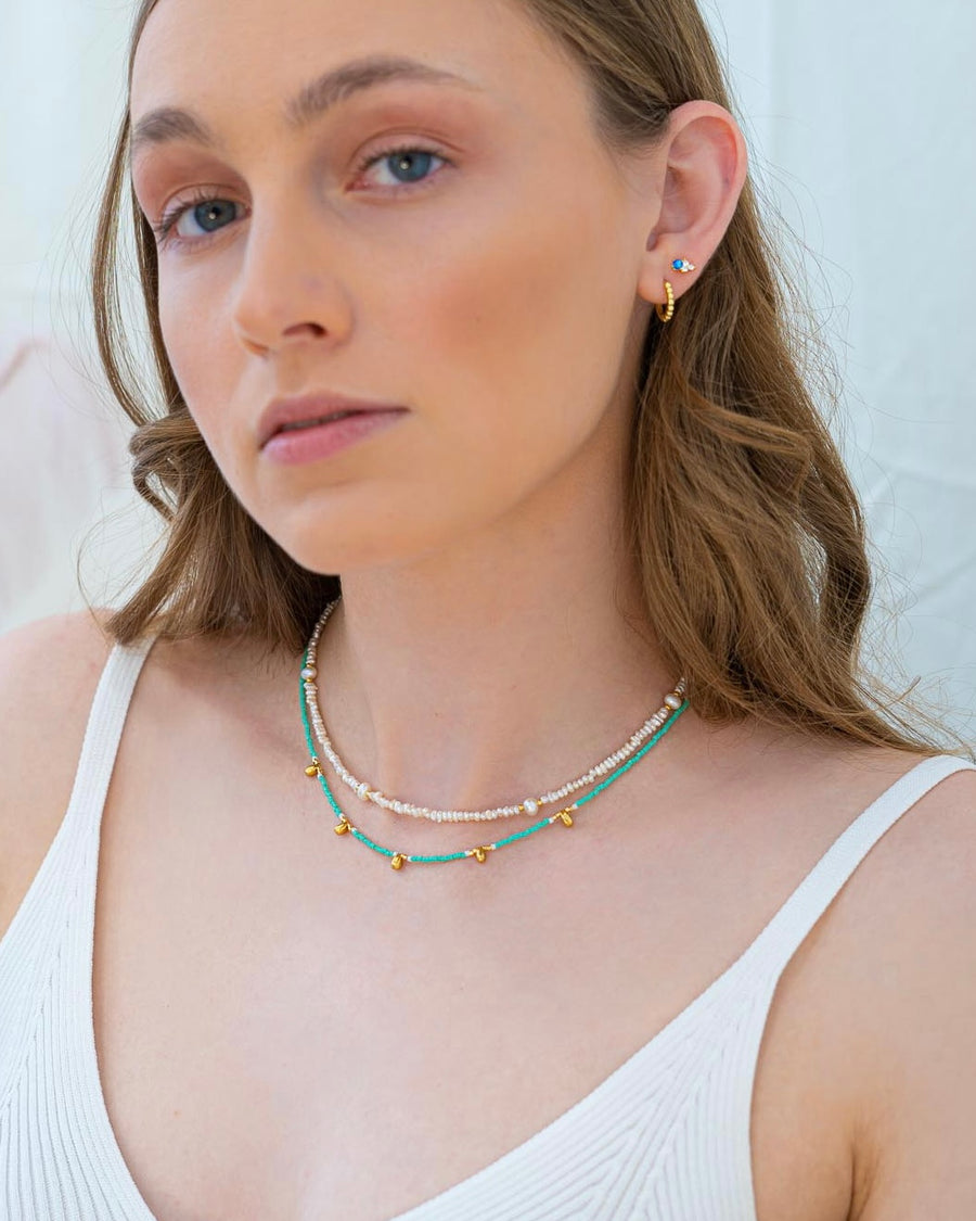 COASTAL DROPS necklace - turquoise