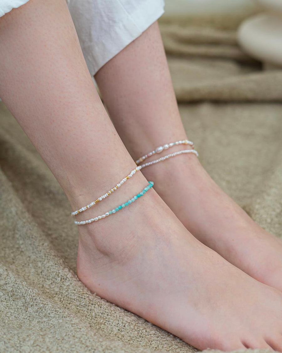 JADE anklet - turquoise