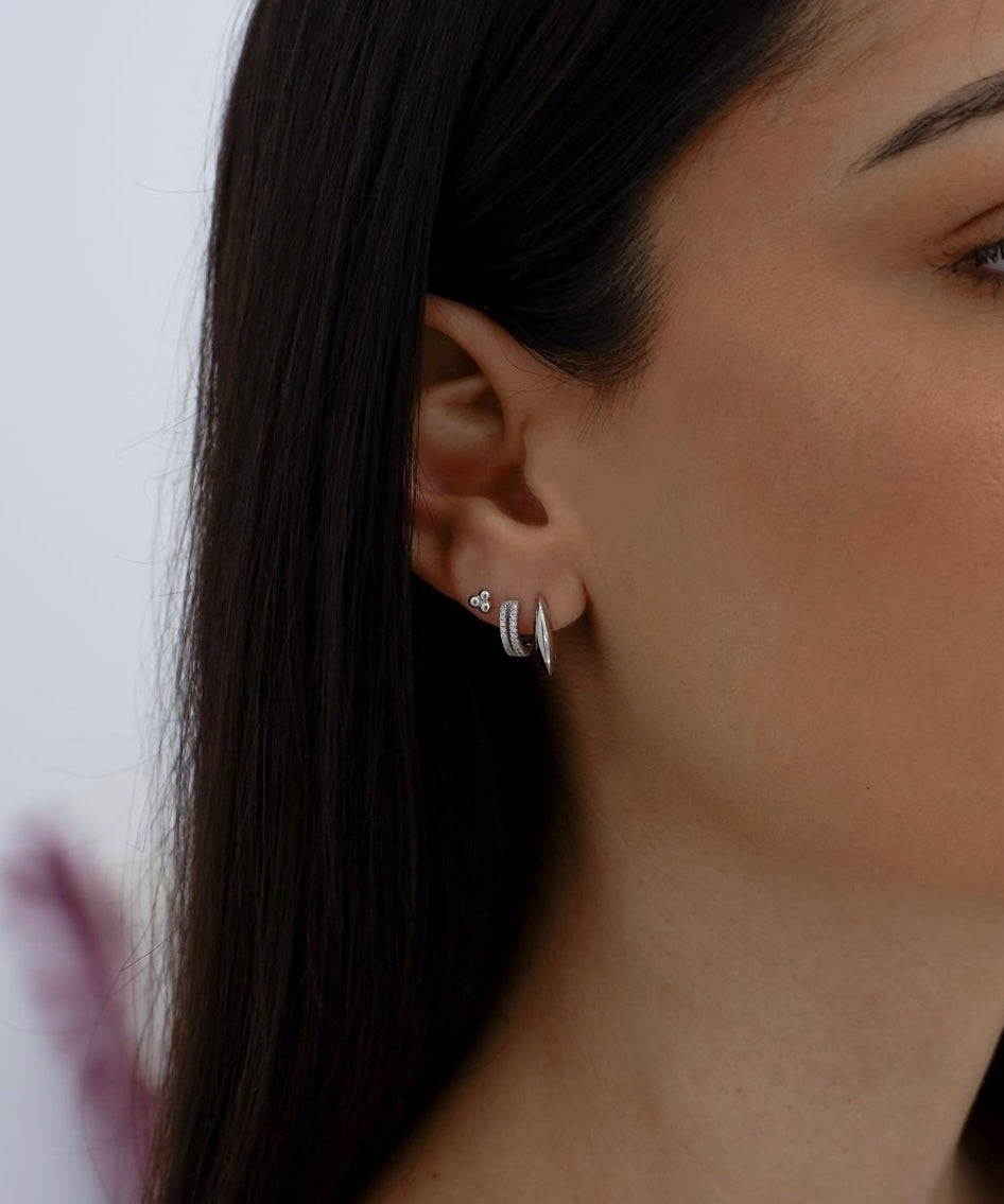 TRIPLE DOT studs silver