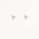 EMMA white studs silver
