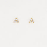EMMA white studs gold