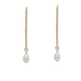 THREADER PEARL drop earring